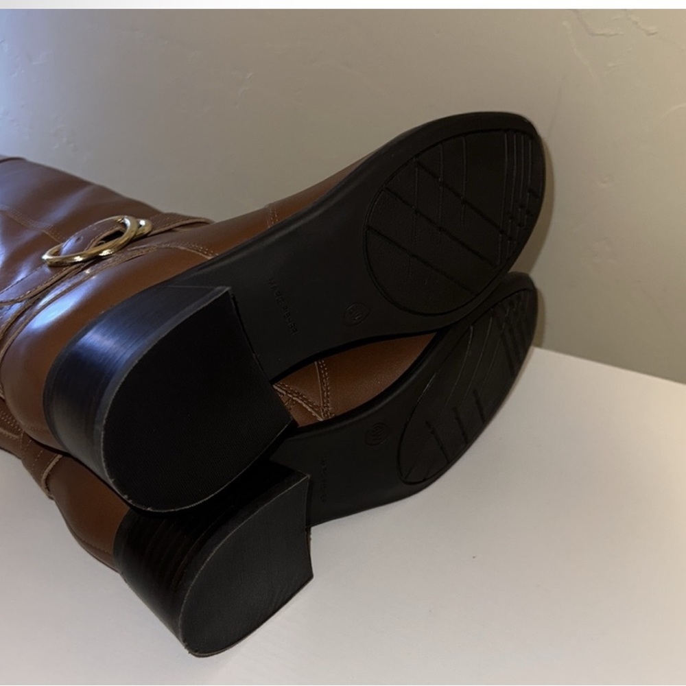 Marc Fisher NEW Women's Hailin Regular Calf Leather Tall Boots Cognac, 6W - Picture 5 of 7